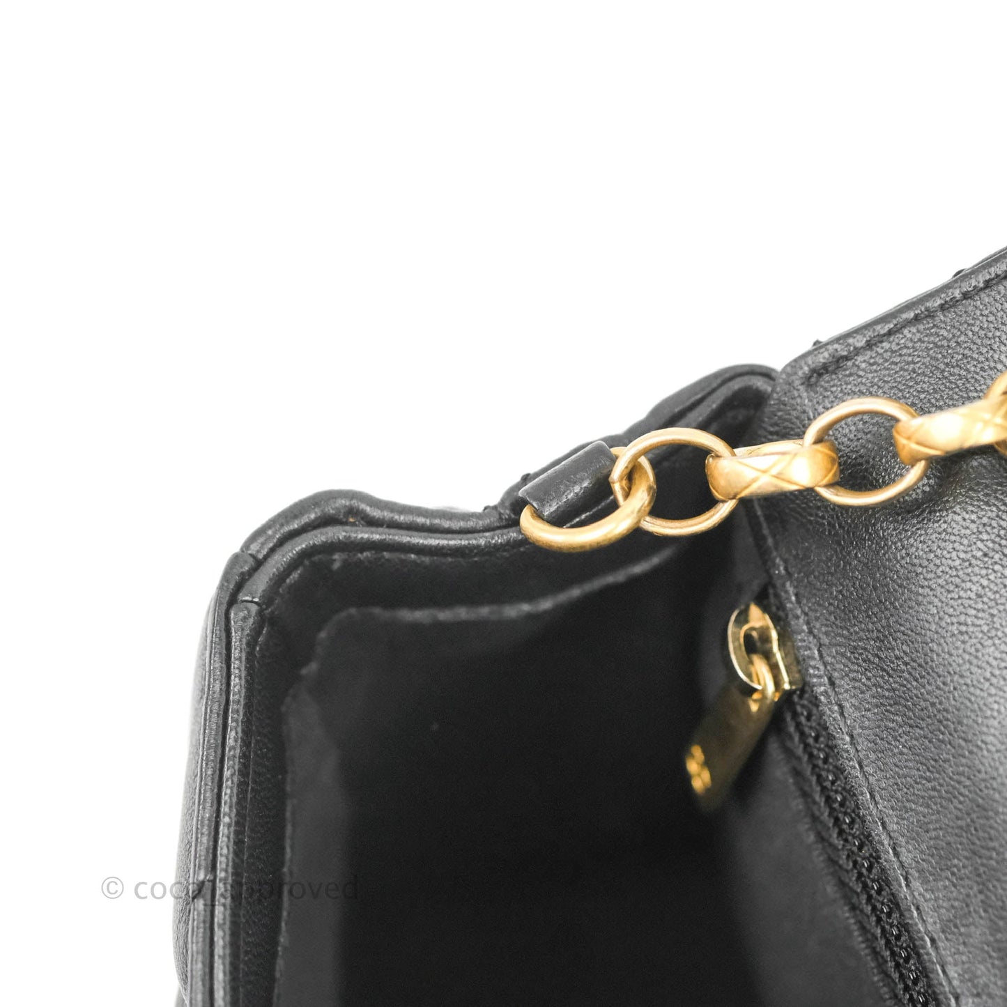 Chanel Quilted Square Flap Bijoux Chain Strap Black Aged Gold Hardware