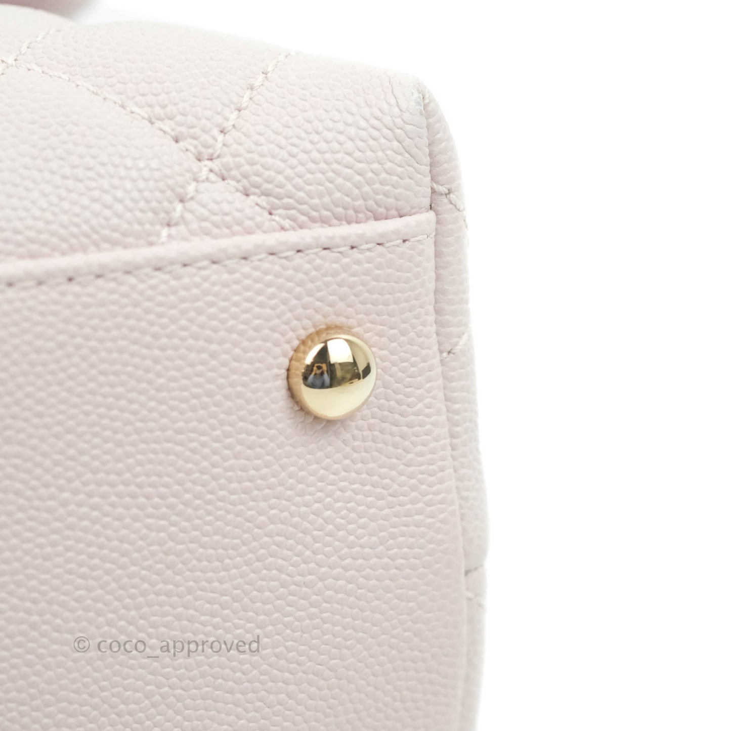 Chanel Medium Coco Handle Quilted Light Lilac Pink Caviar Gold Hardware