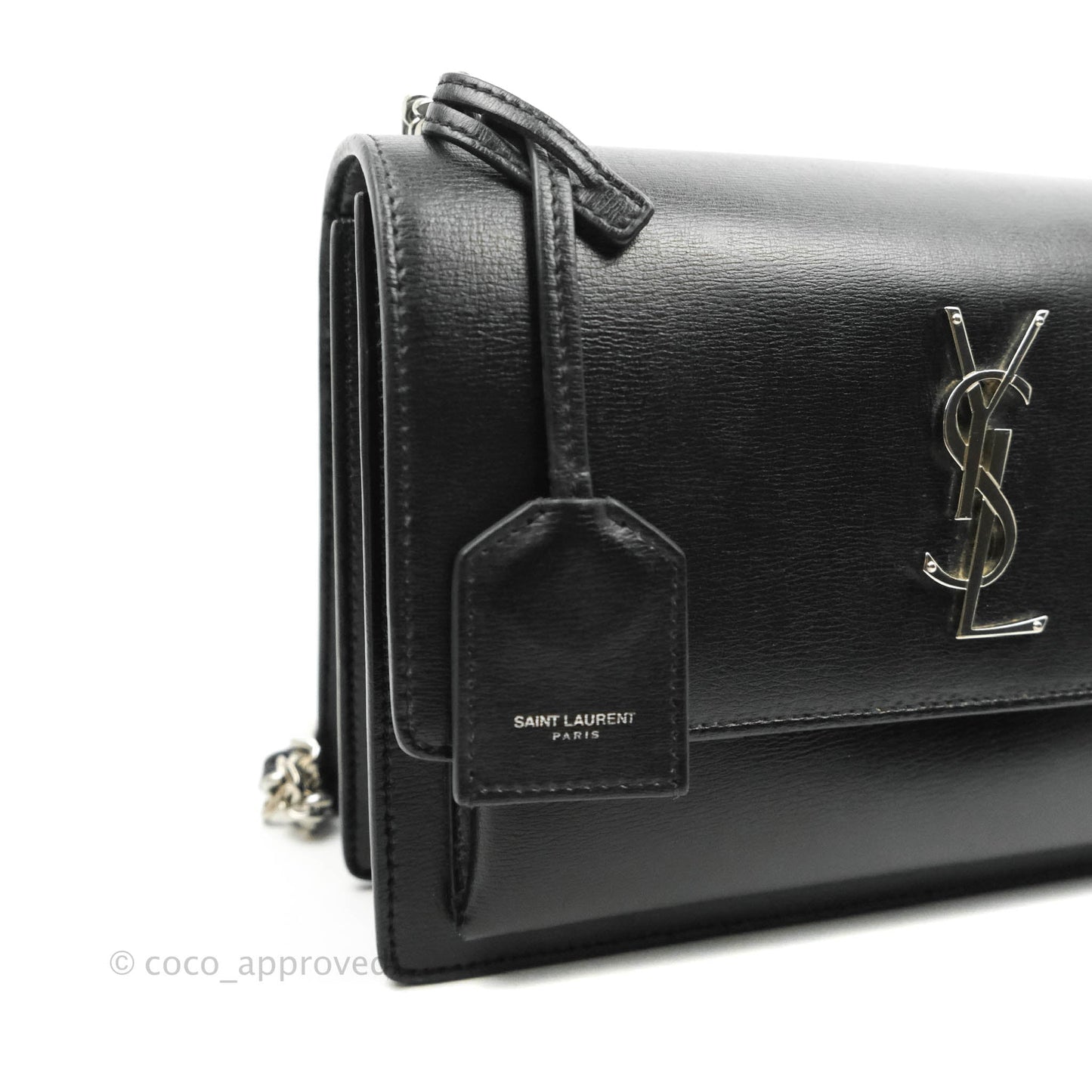 Saint Laurent Sunset Medium Black Calfskin Silver Hardware