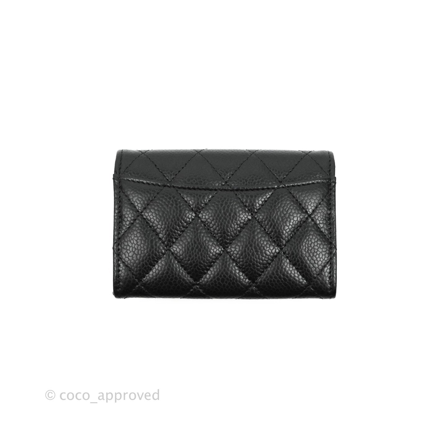 Chanel Quilted Flap Card Holder Black Caviar Gold Hardware