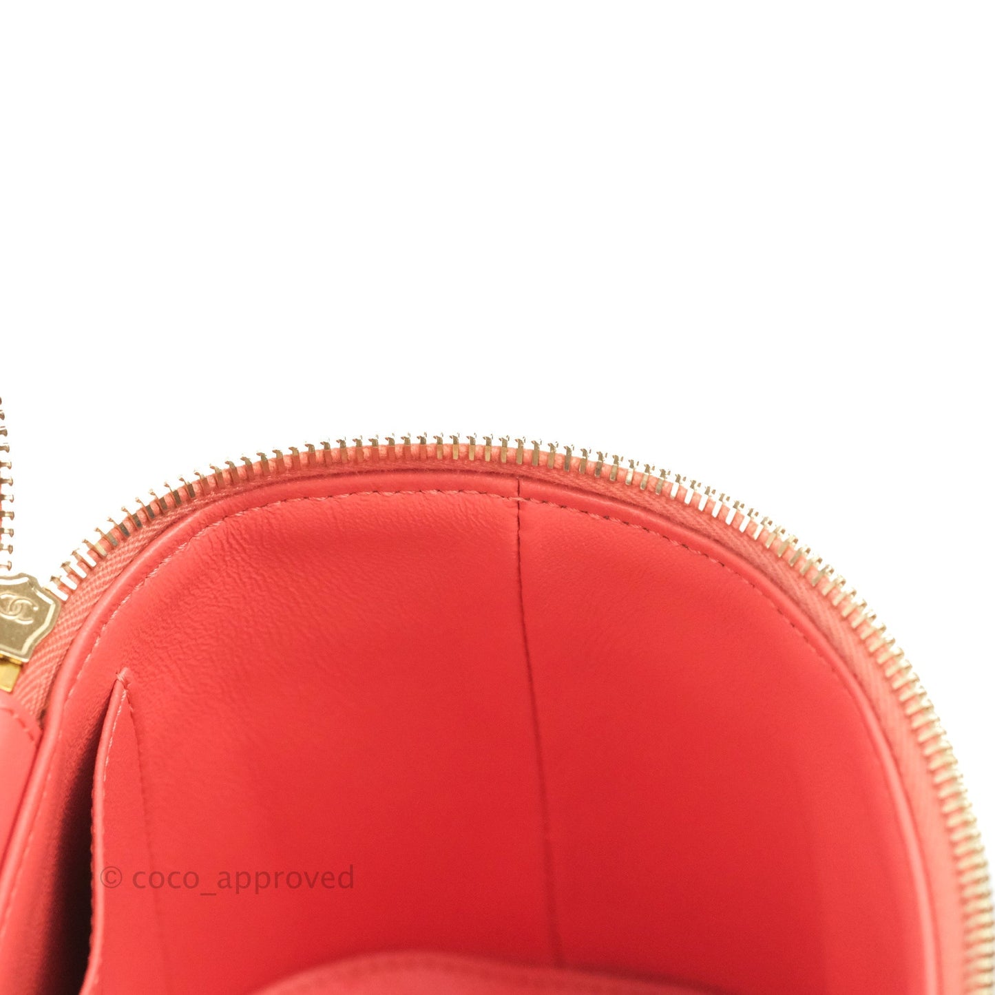Chanel Trendy CC Vanity Case Coral Pink Lambskin Gold Hardware