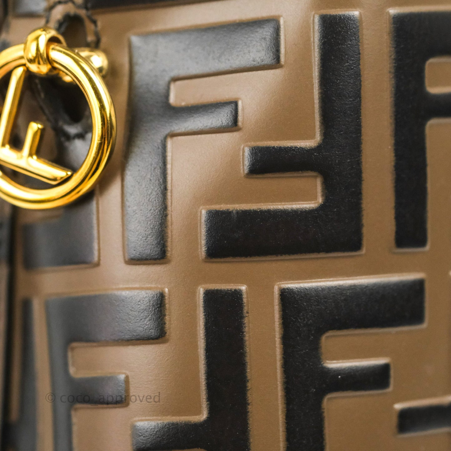 Fendi Mini Mon Tresor Bucket Bag FF Motif Brown