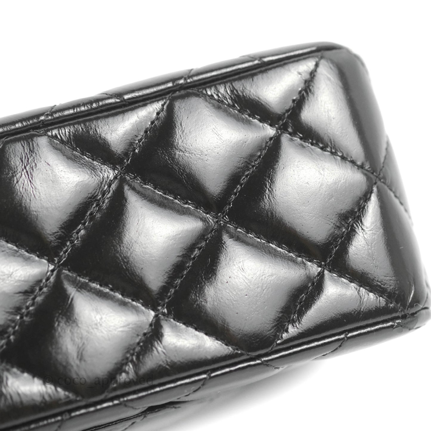 Chanel Small Classic Quilted Flap So Black Glazed Crumpled Calfskin