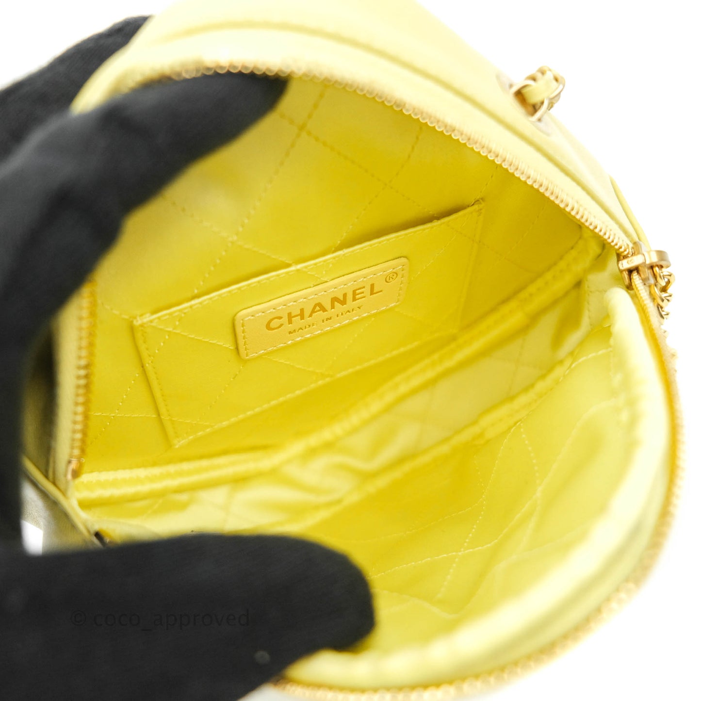 Chanel Quilted Diamond Cut Small Lambskin Yellow Gold Hardware Flap Bag
