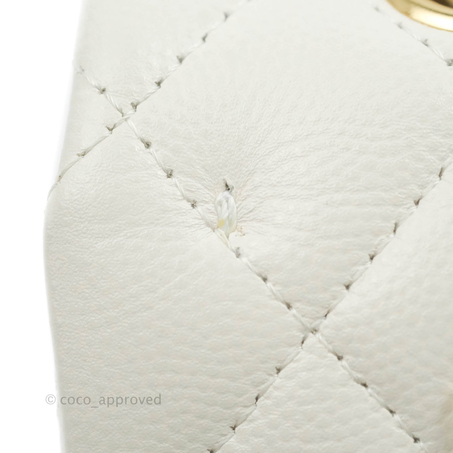 Chanel Classic Small S/M Flap White Caviar Gold Hardware