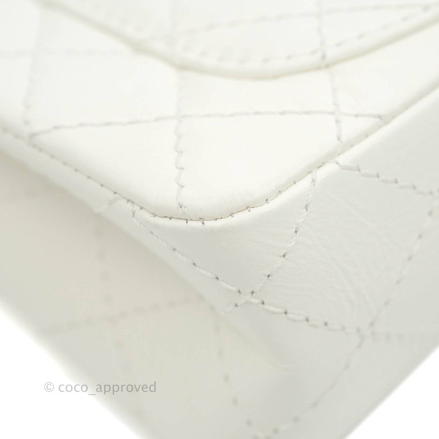 Chanel Mini Reissue 224 White Aged Calfskin Aged Gold Hardware