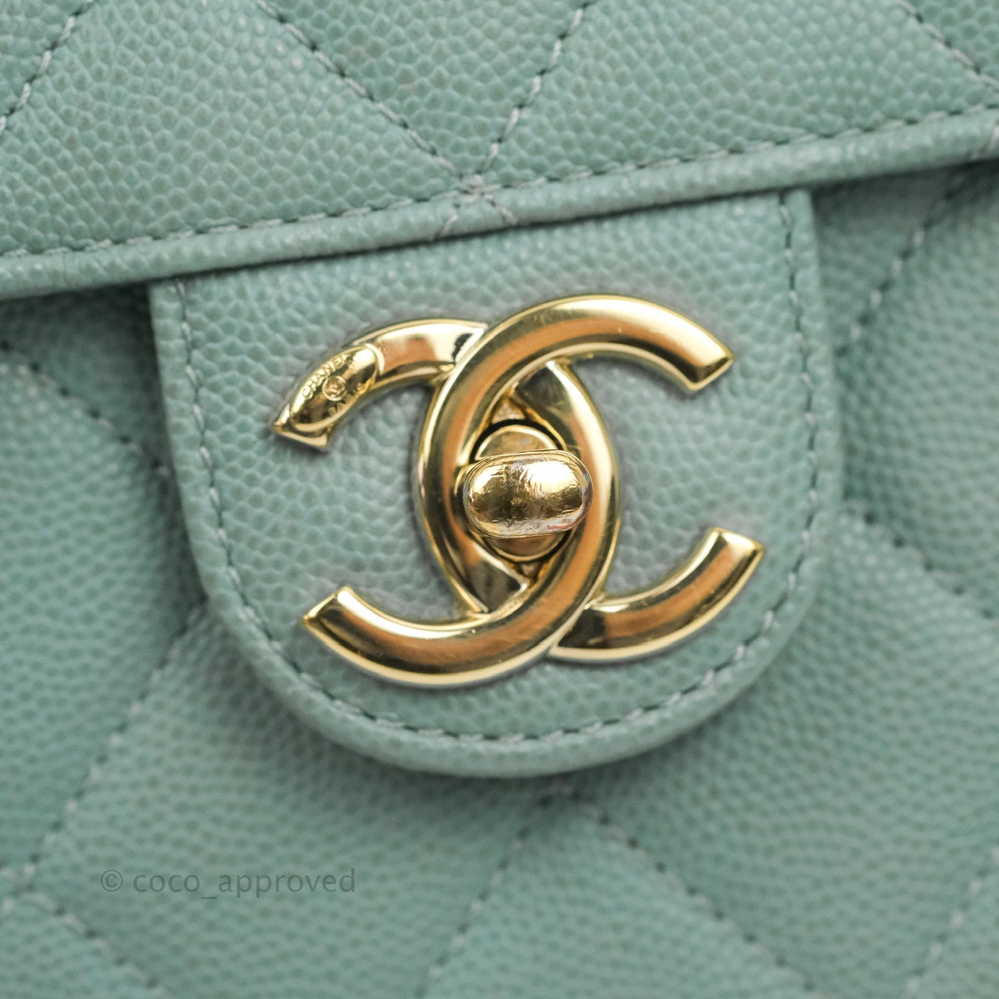 Chanel Quilted Like The Wallet Flap Blue-Greyish Caviar Gold Hardware