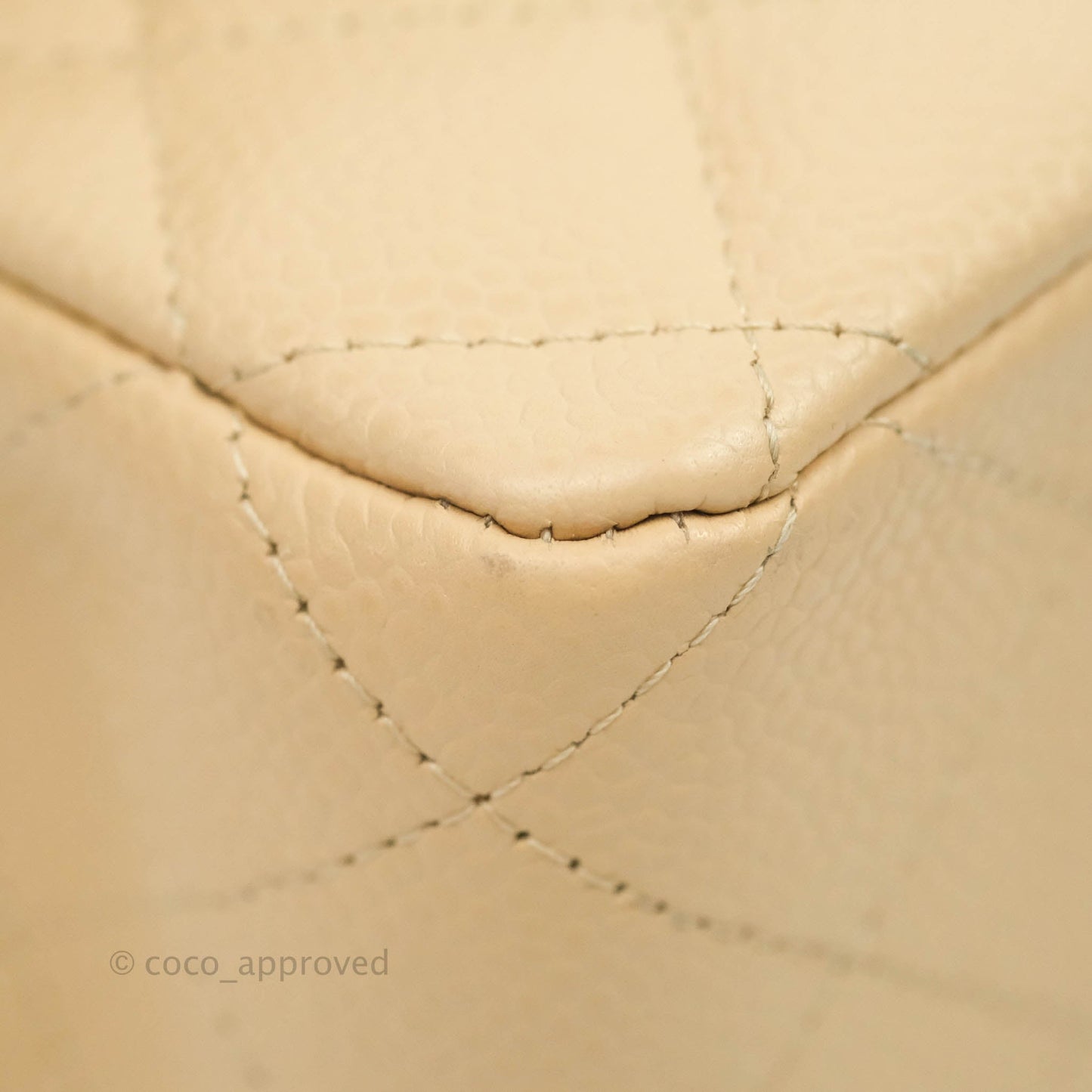 Chanel Classic M/L Medium Double Flap Beige Caviar Gold Hardware