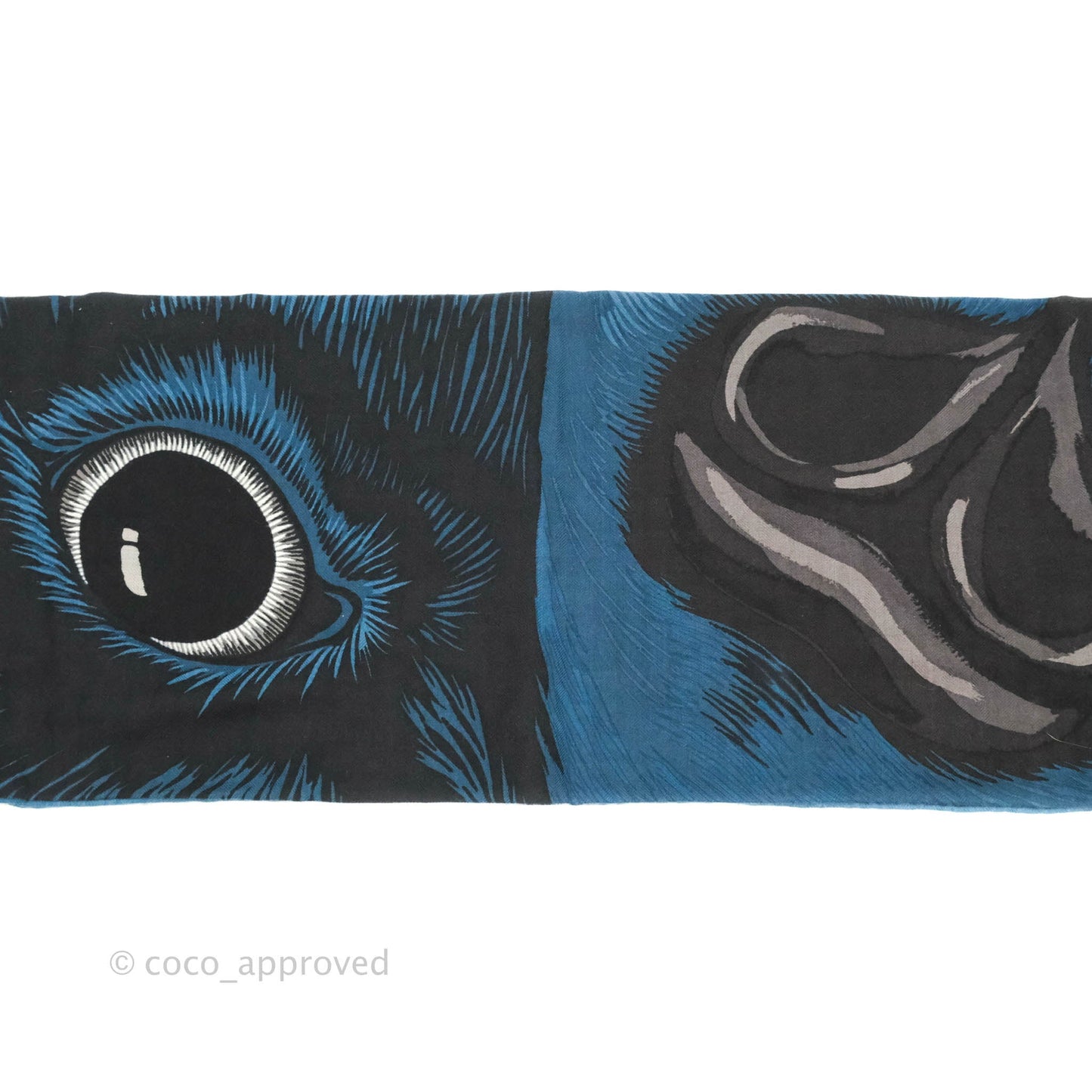 Hermès Cashmere Silk Grrrrr! Scarf 100 Prusse Marine