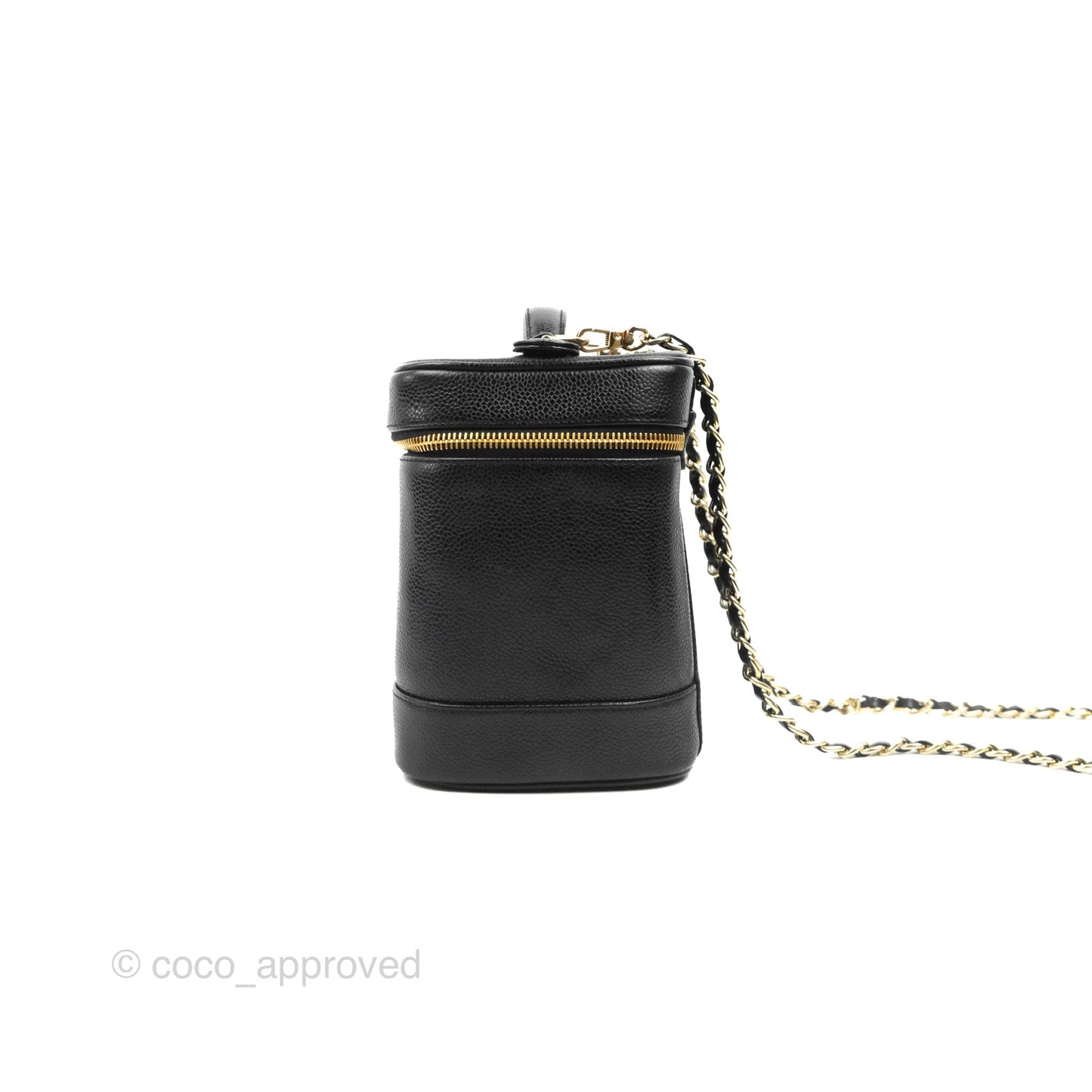 Chanel Vintage Vanity Case Black Caviar Gold Hardware