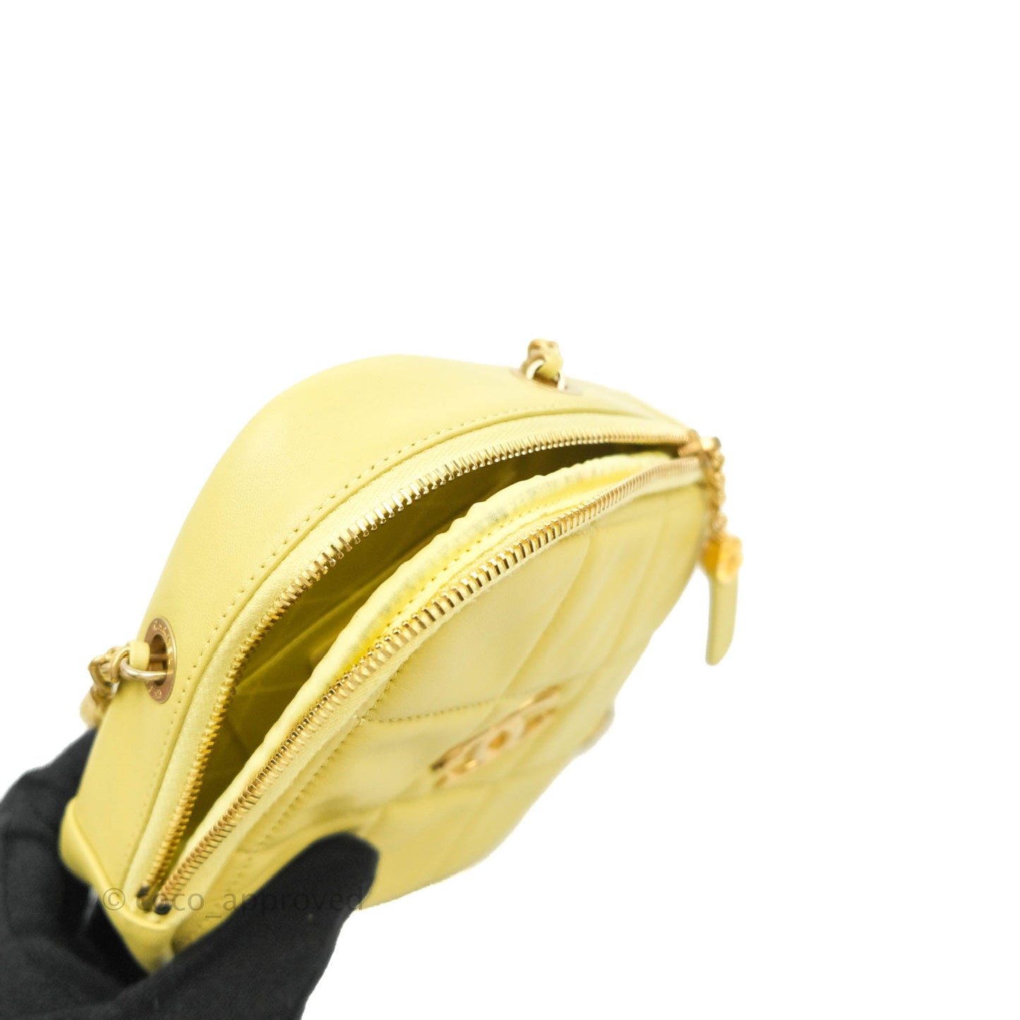 Chanel Quilted Diamond Cut Small Lambskin Yellow Gold Hardware Flap Bag