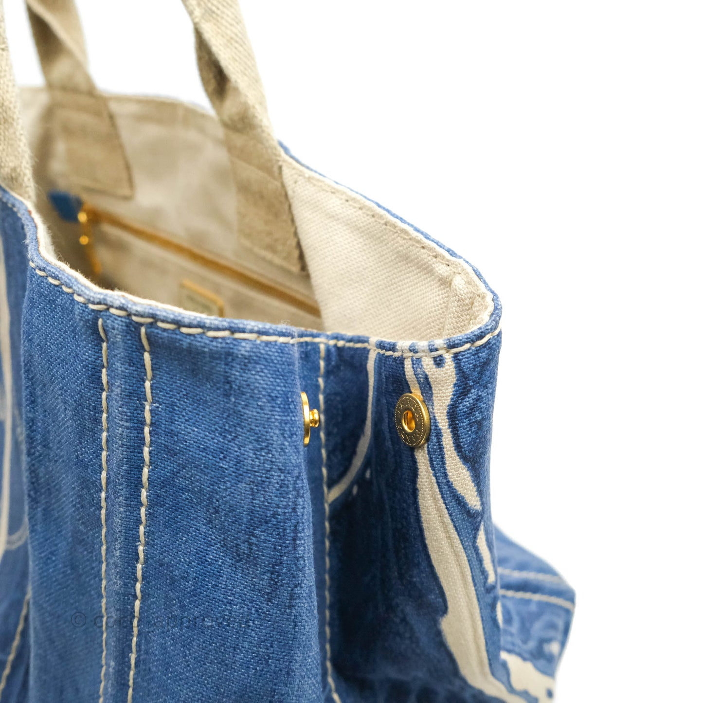 Prada Denim Logo Tote