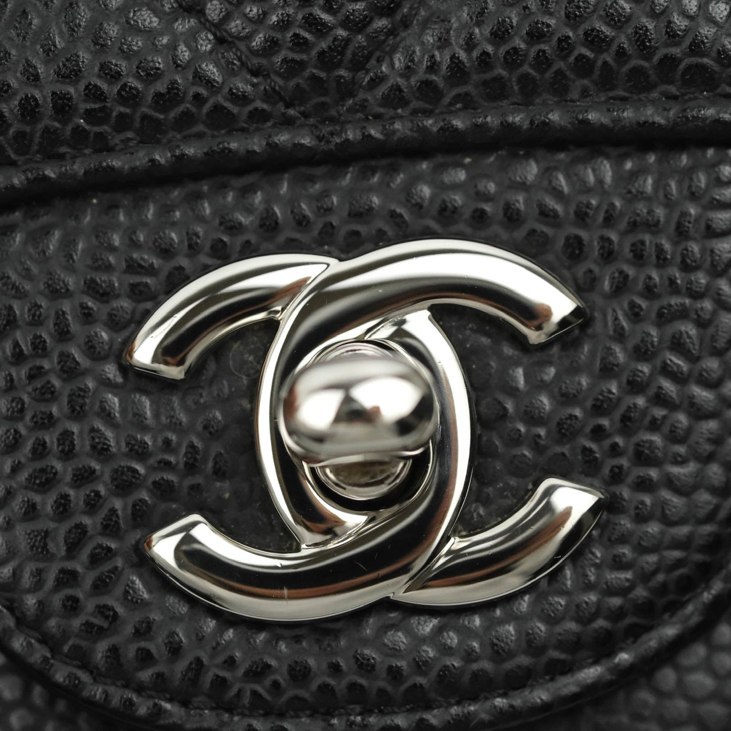 Chanel Mini Square Black Caviar Silver Hardware