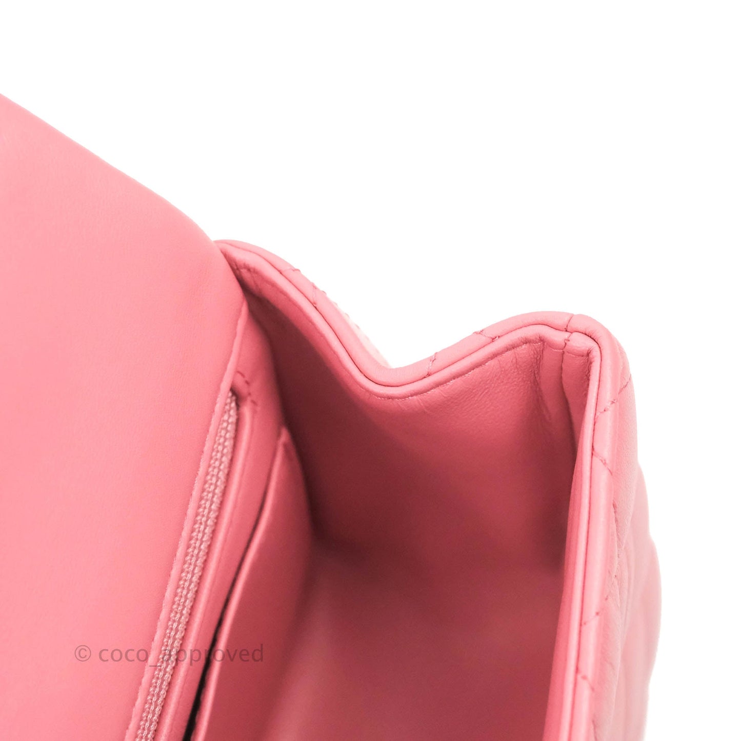 Chanel Top Handle Mini Rectangular Flap Bag Pink Lambskin Gold Hardware