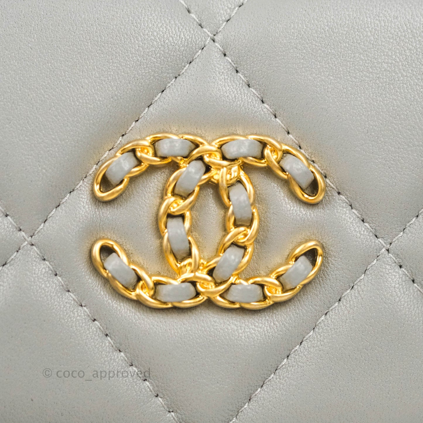 Chanel 19 Phone Holder Grey Mixed Hardware