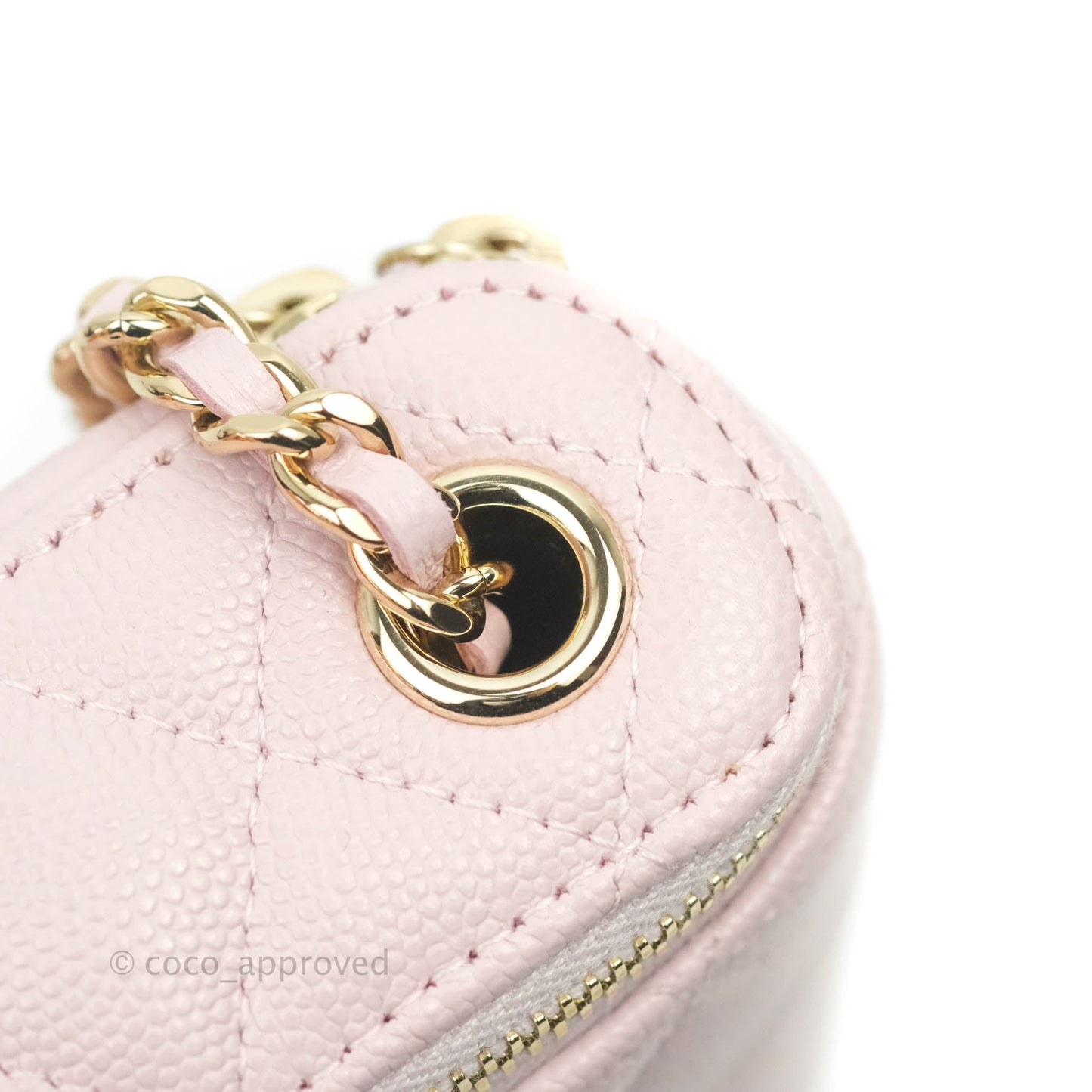 Chanel Classic Mini Vanity With Chain Pink Caviar Gold Hardware
