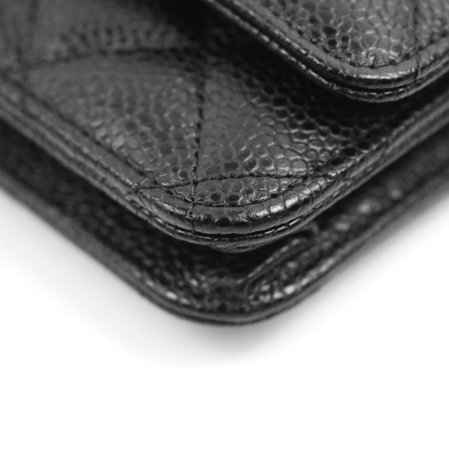 Chanel Quilted Classic WOC Black Caviar Silver Hardware