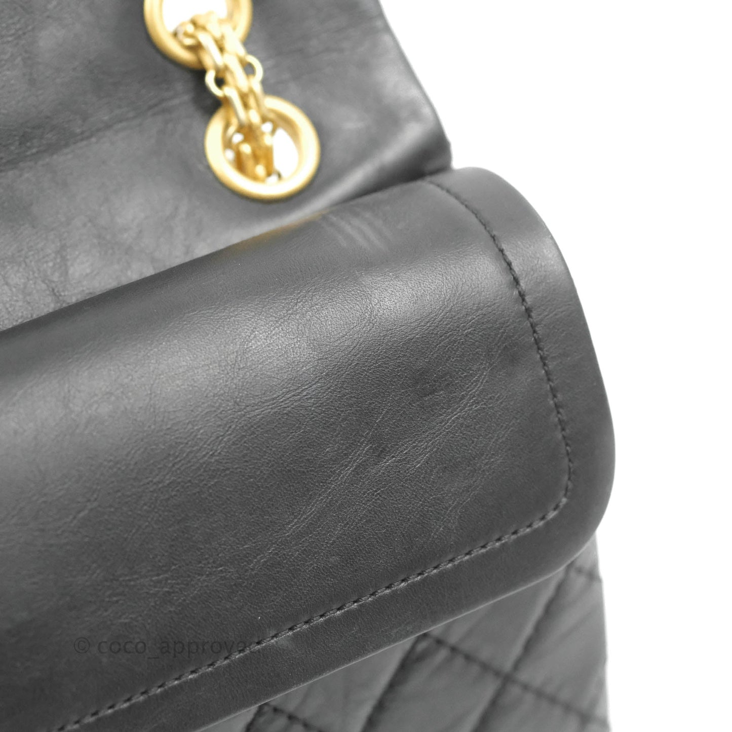 Chanel Reissue 225 Quilted Flap Black Aged Calfskin Aged Gold Hardware