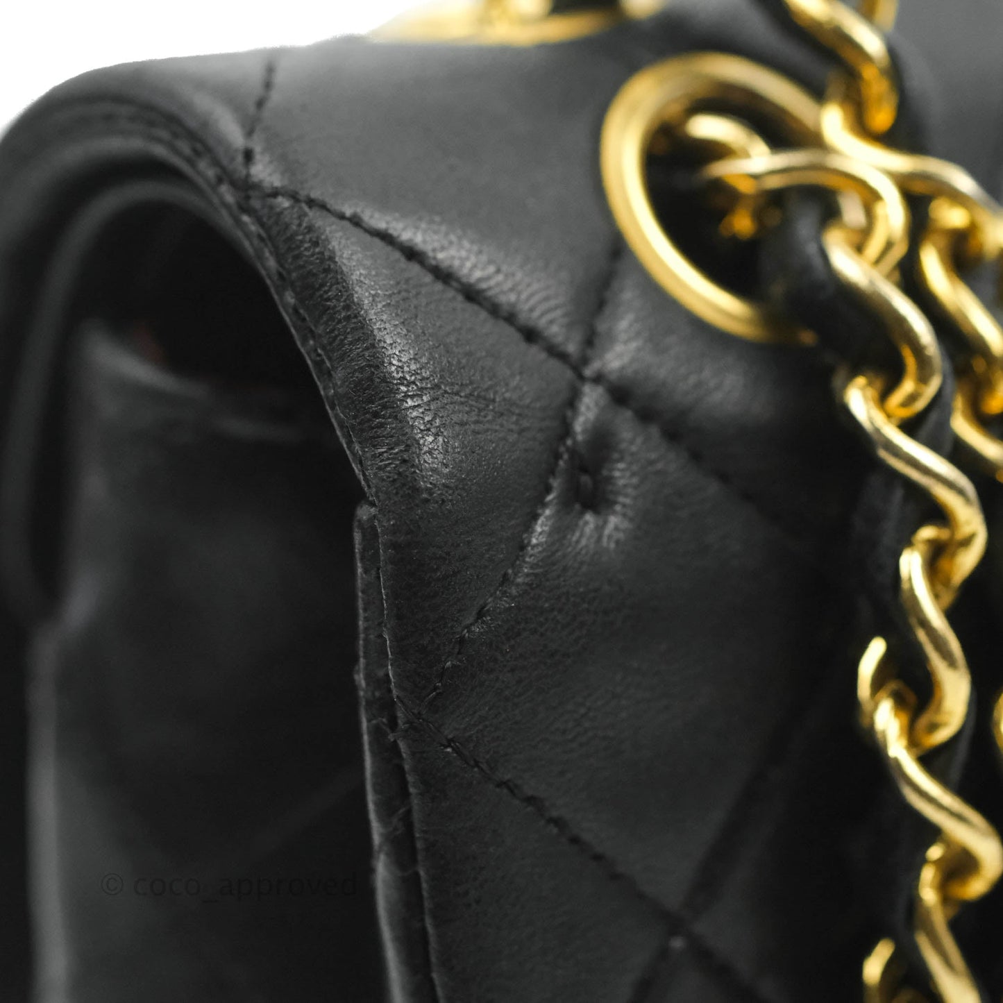 Chanel Vintage Classic Small S/M Flap Black Lambskin 24K Gold Hardware