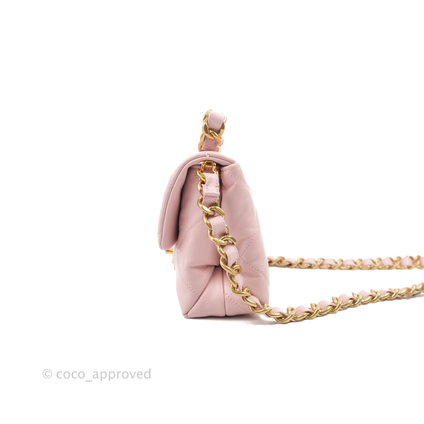 Chanel Small Flap Bag Light Pink Lambskin Aged Gold Hardware 22-23FW