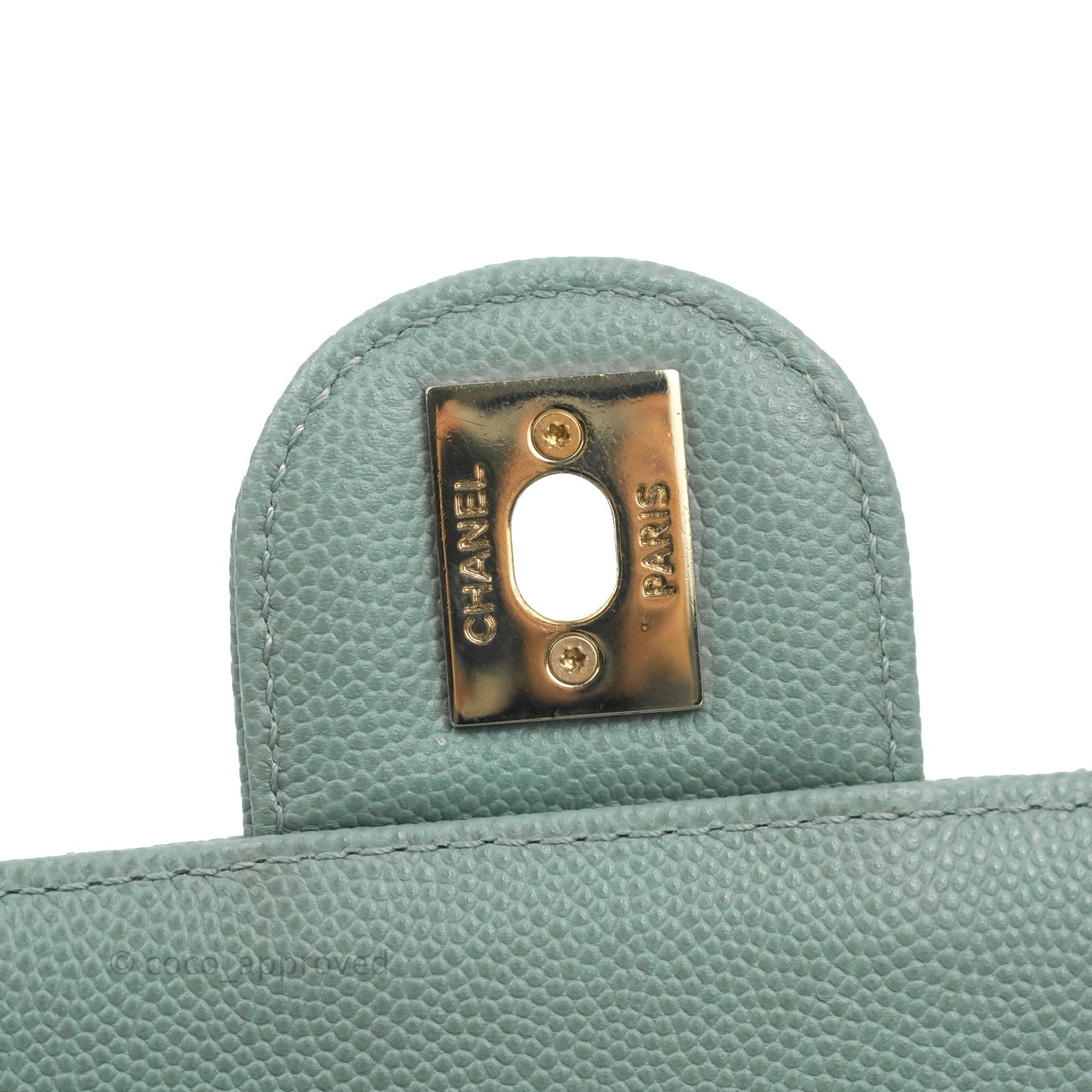 Chanel Quilted Like The Wallet Flap Blue-Greyish Caviar Gold Hardware