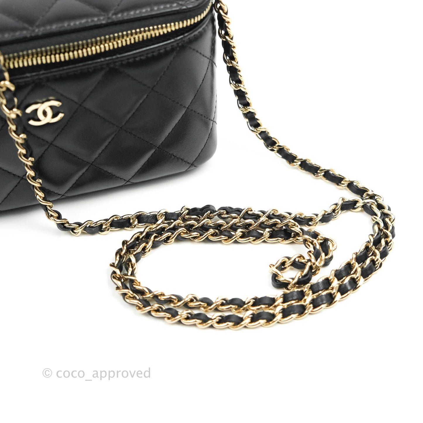 Chanel Vanity with Classic Chain Black Lambskin Gold Hardware