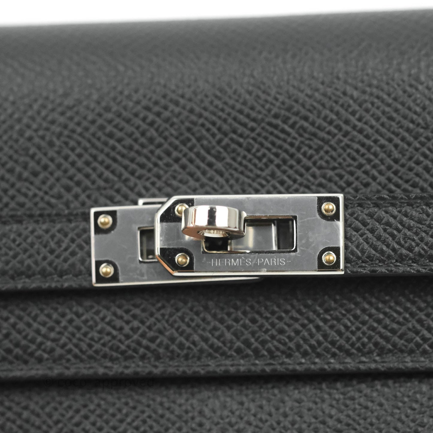 Hermès Small Kelly Wallet Black Epsom Palladium Hardware