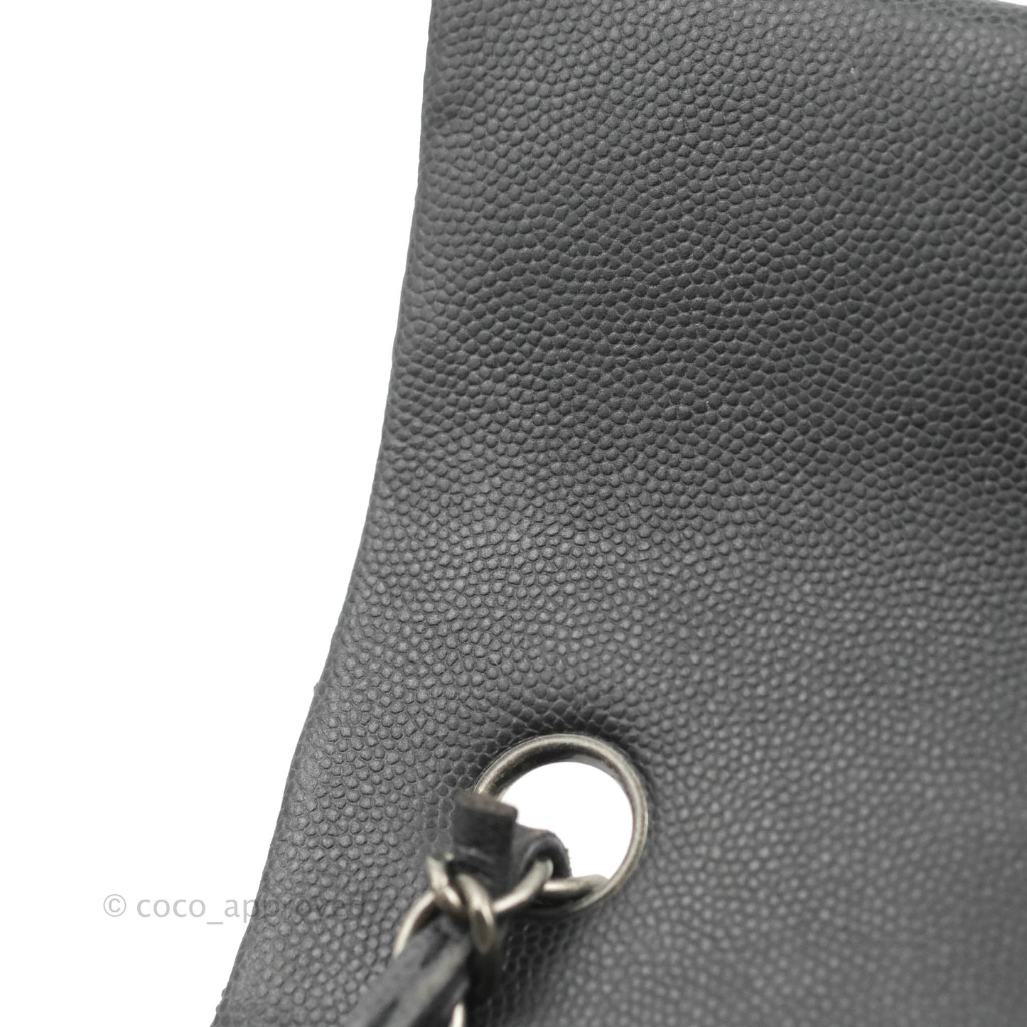 Chanel Quilted Mini Rectangular Dark Grey Caviar Ruthenium Hardware