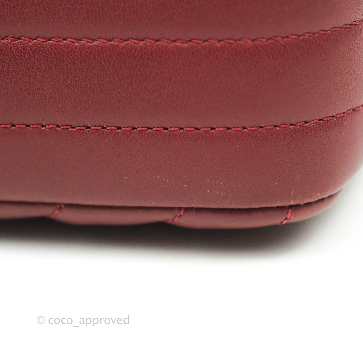 Chanel Small Statement Chevron Flap Bag Burgundy Lambskin Gold Hardware