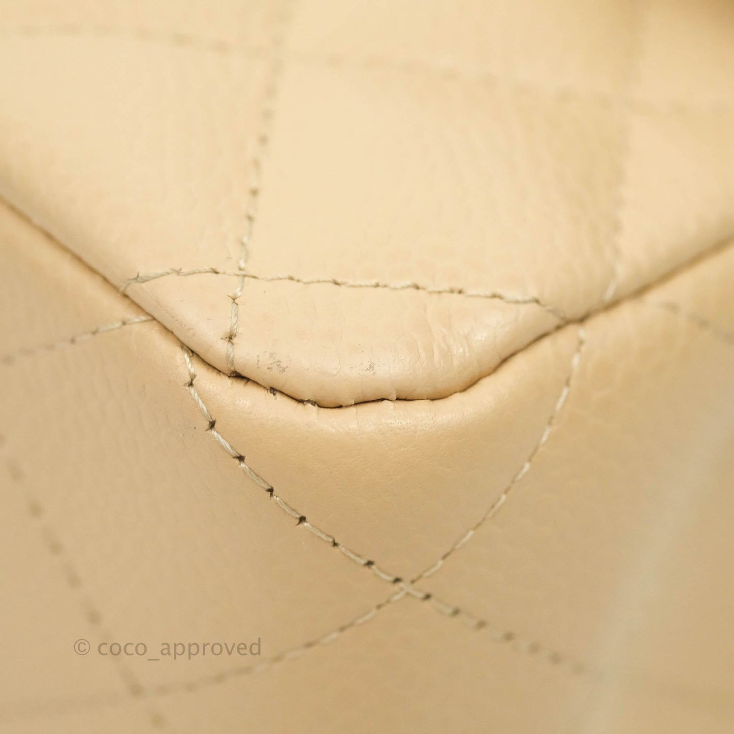 Chanel Classic M/L Medium Double Flap Beige Caviar Gold Hardware