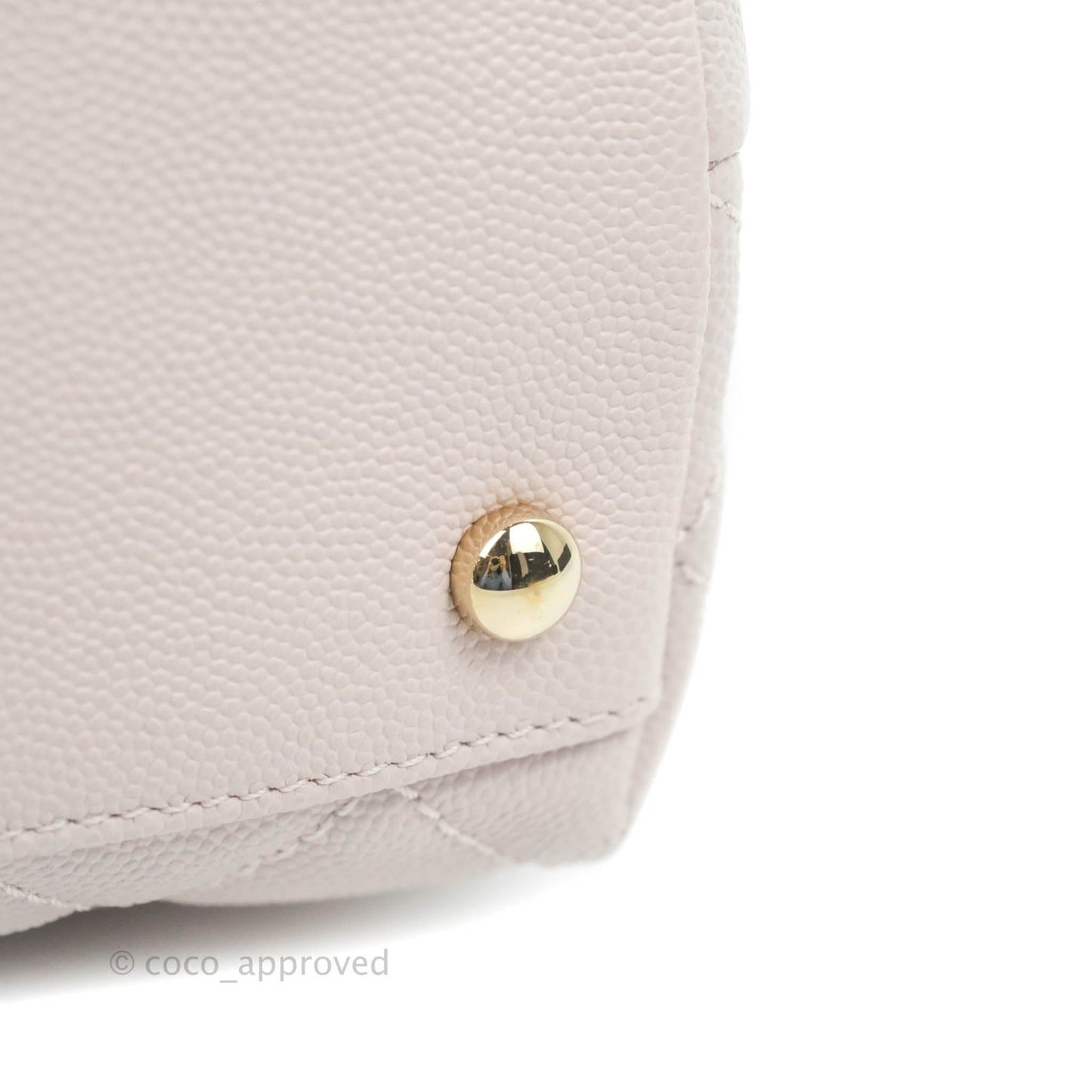 Chanel Medium Coco Handle Quilted Light Lilac Pink Caviar Gold Hardware