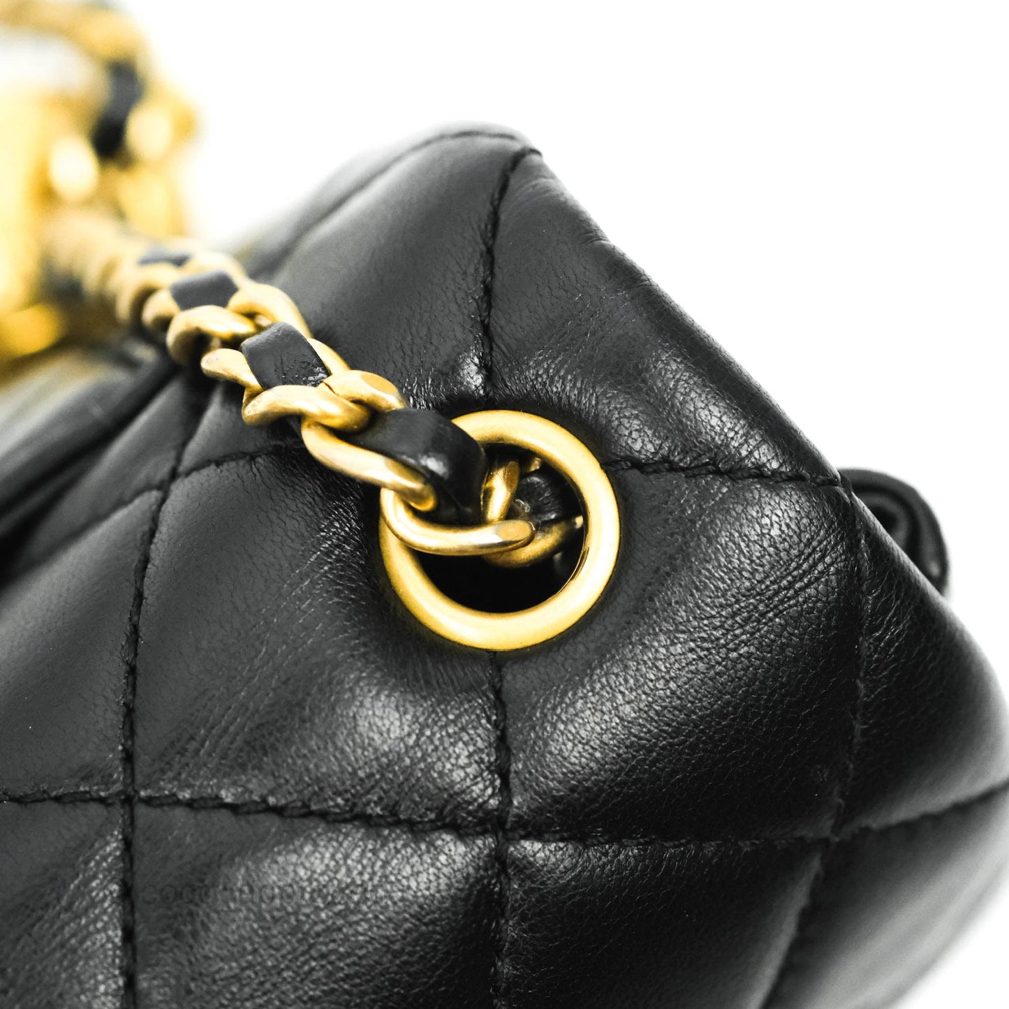Chanel Quilted Mini Rectangular Pearl Crush Black Lambskin Gold Hardware