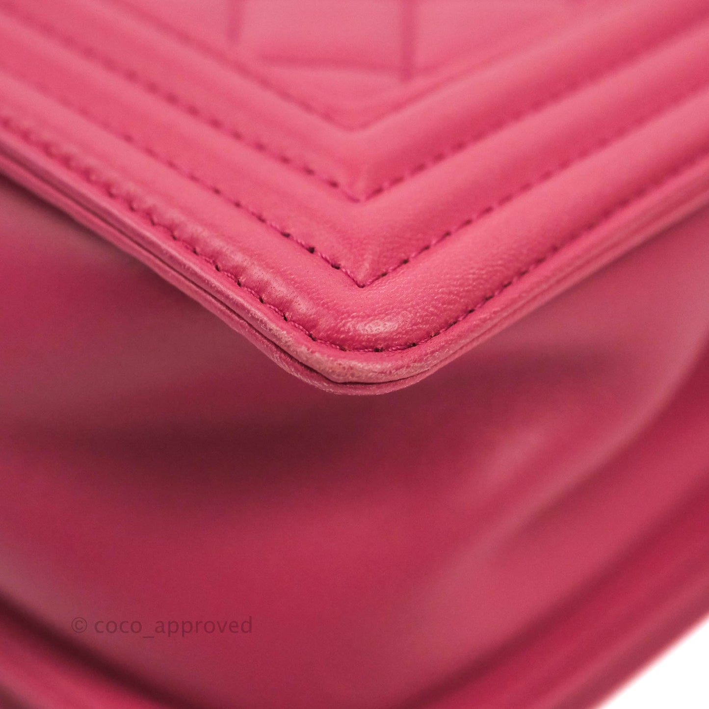 Chanel Quilted Medium Boy Dark Pink Calfskin Silver Hardware