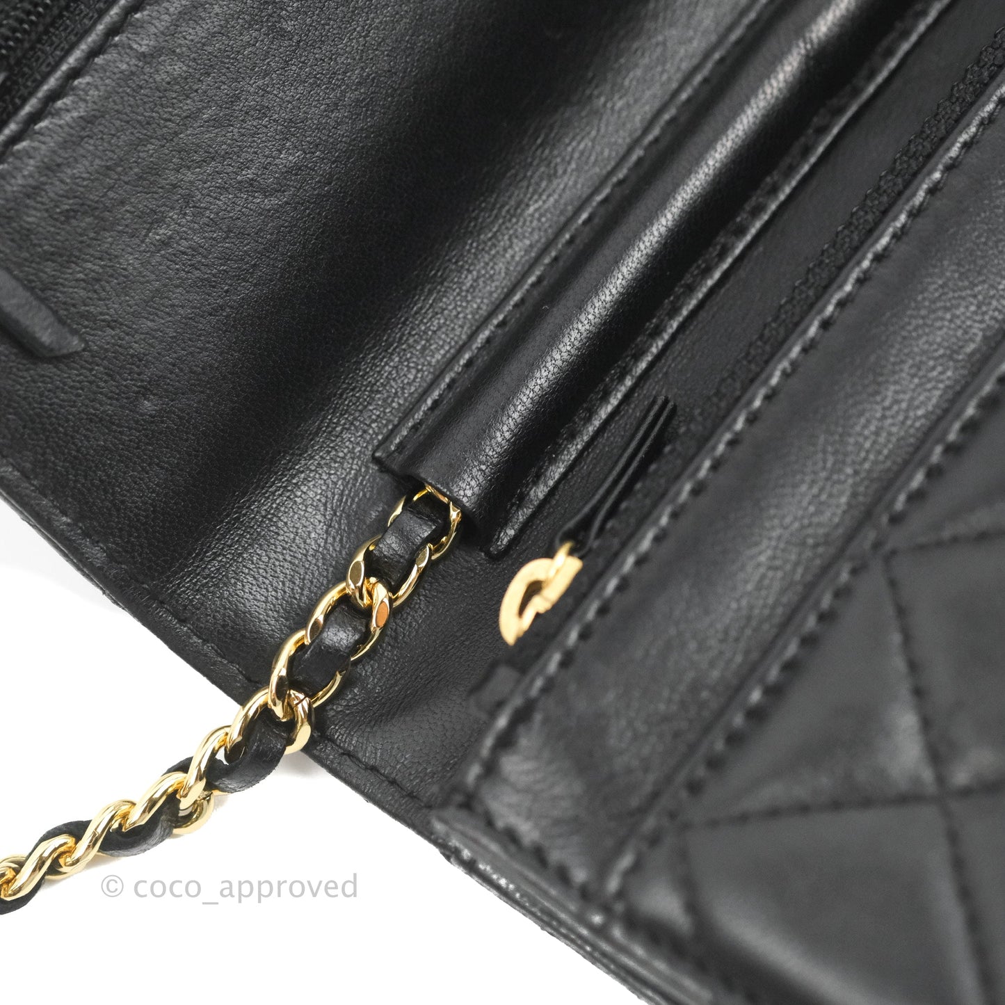 Chanel Quilted Classic Wallet on Chain WOC Black Lambskin Gold Hardware