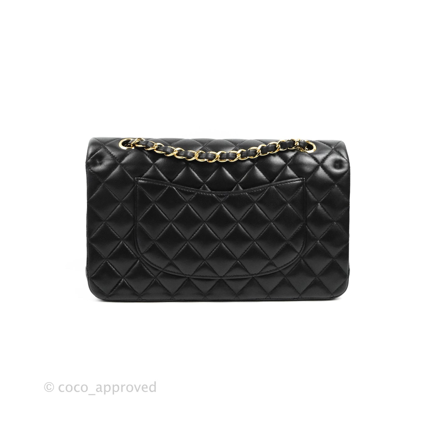 Chanel Classic M/L Medium Flap Quilted Black Lambskin Gold Hardware