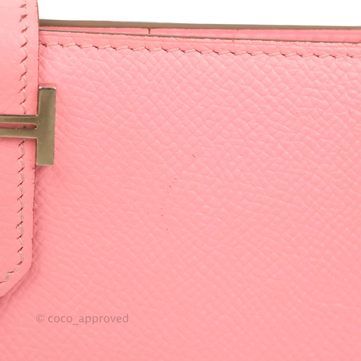 Hermès Bearn Wallet Epsom Pink Palladium Hardware