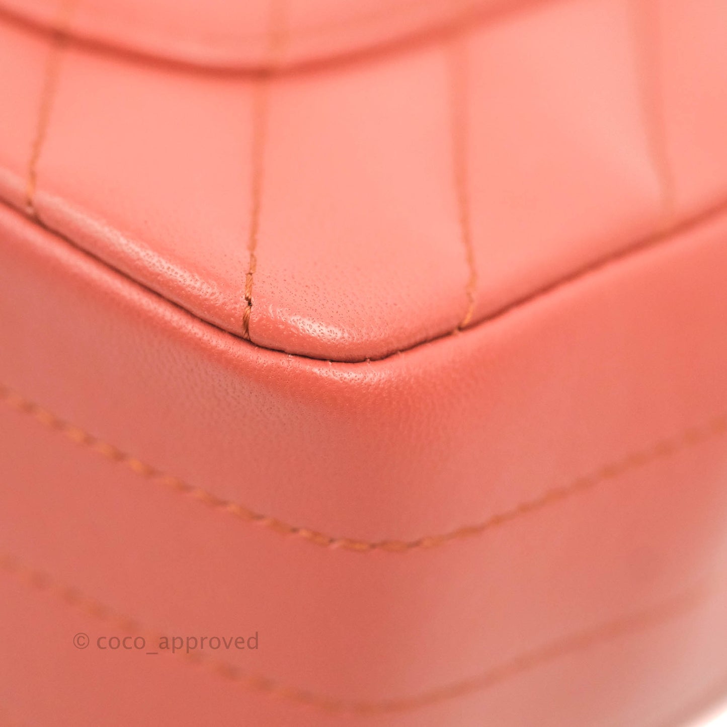 Chanel Chevron Mini Rectangular Flap Brick Red Lambskin Aged Gold Hardware