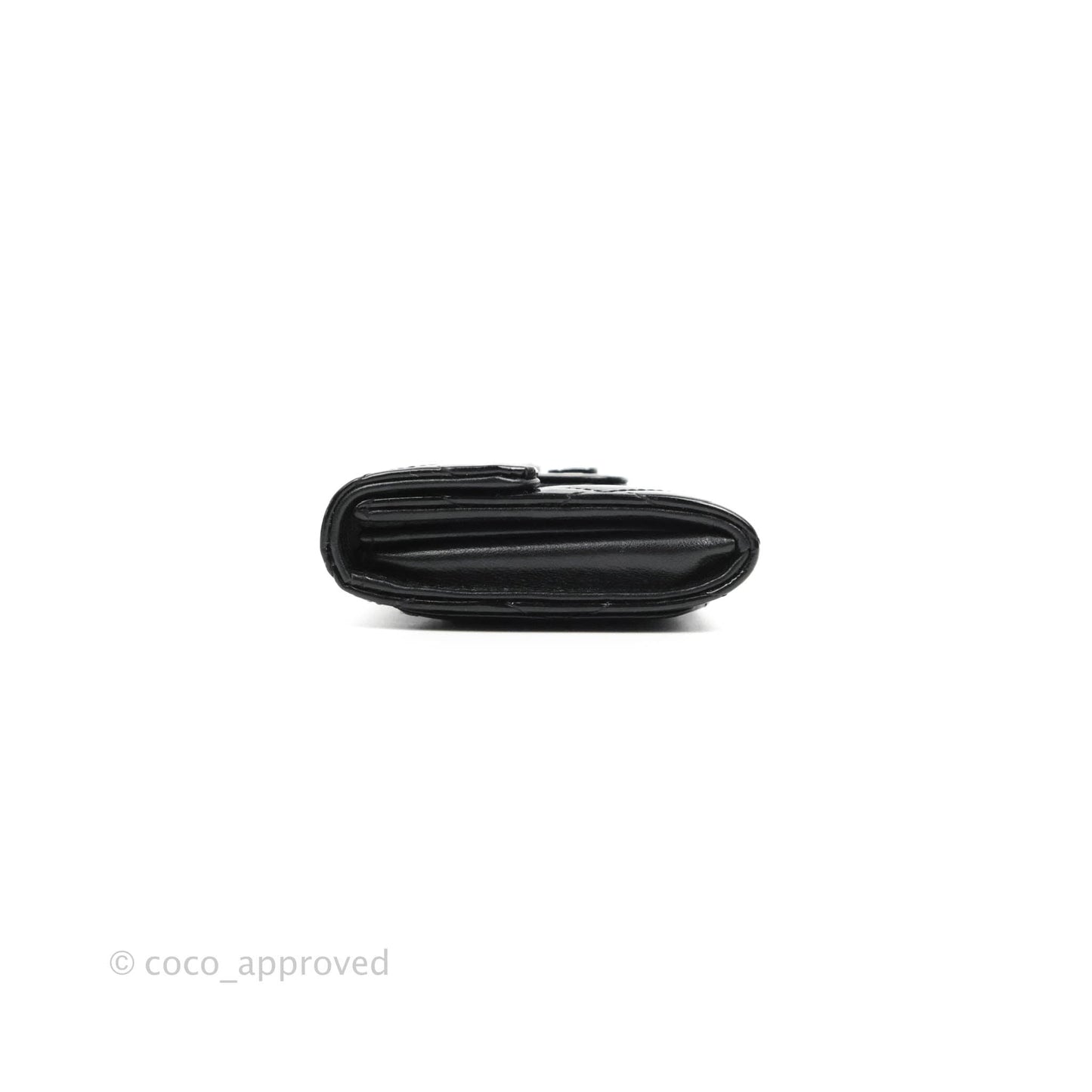 Chanel Quilted Flap Card Holder So Black Patent