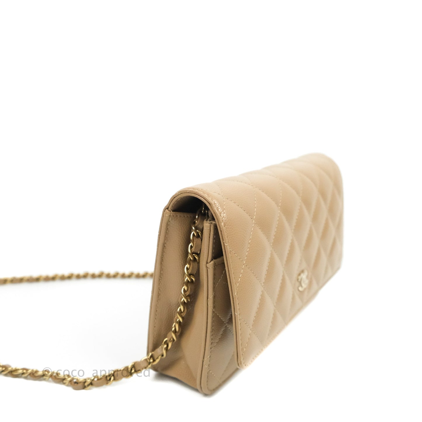 Chanel Quilted Classic WOC Dark Beige Caviar Gold Hardware