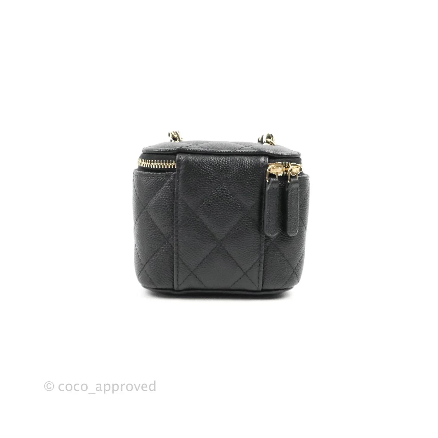 Chanel Classic Mini Vanity With CC Chain Black Caviar Gold Hardware