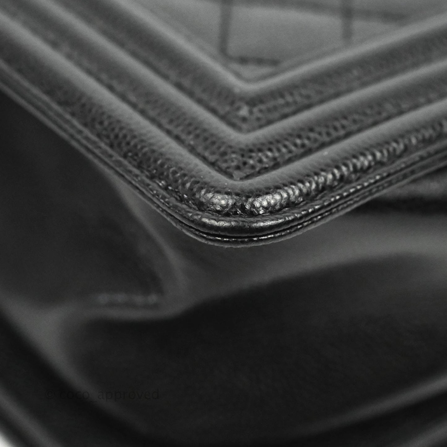 Chanel Quilted Medium Boy Black Caviar Ruthenium Hardware