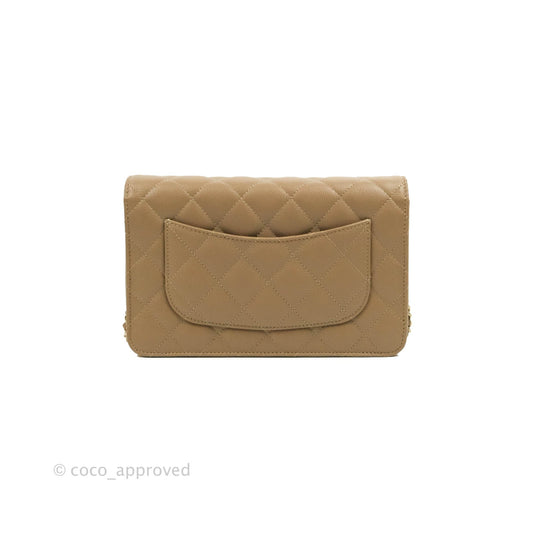 Chanel Quilted Classic WOC Dark Beige Caviar Gold Hardware