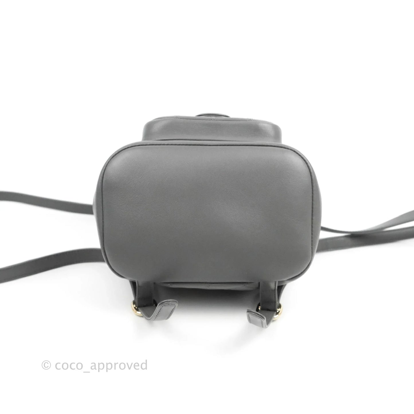 Chanel Quilted Small Duma Drawstring Backpack Grey Lambskin