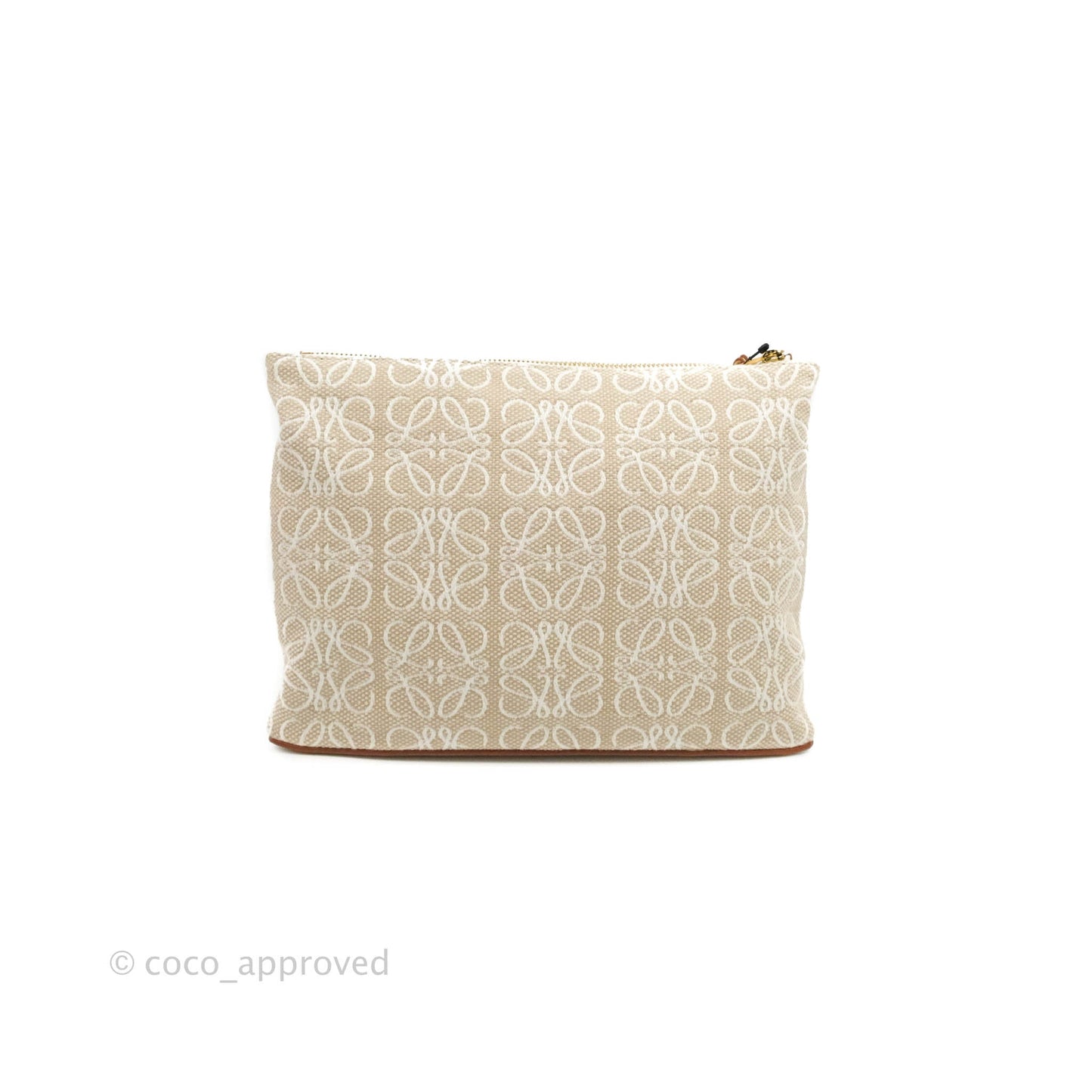 Loewe Paula's Ibiza Anagram Canvas Pouch Ivory White