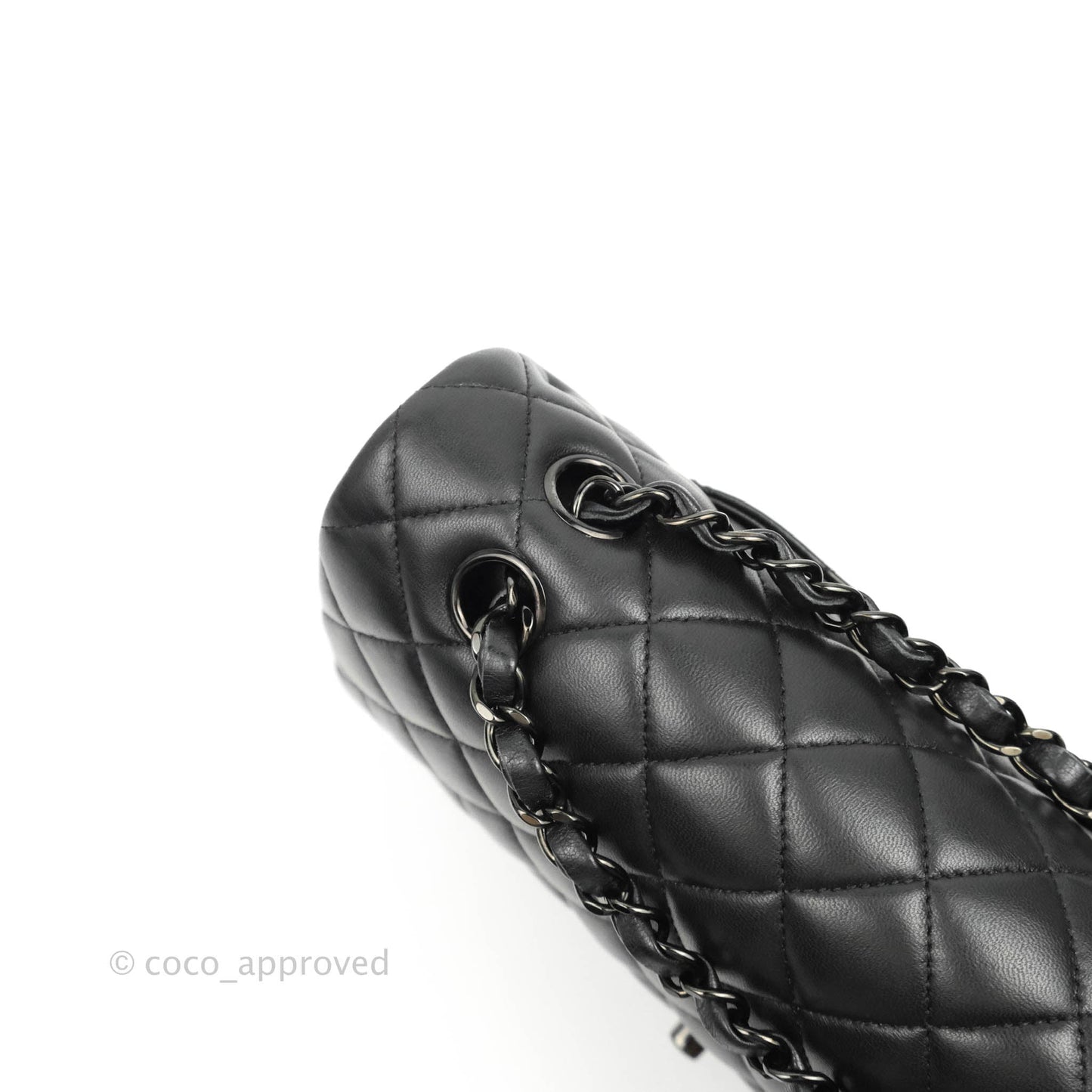 Chanel Classic Quilted M/L Medium Double Flap So Black Lambskin