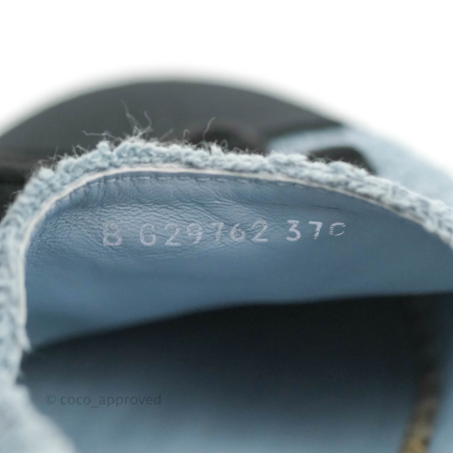 Chanel Espadrille Black Blue Tweed Size 37