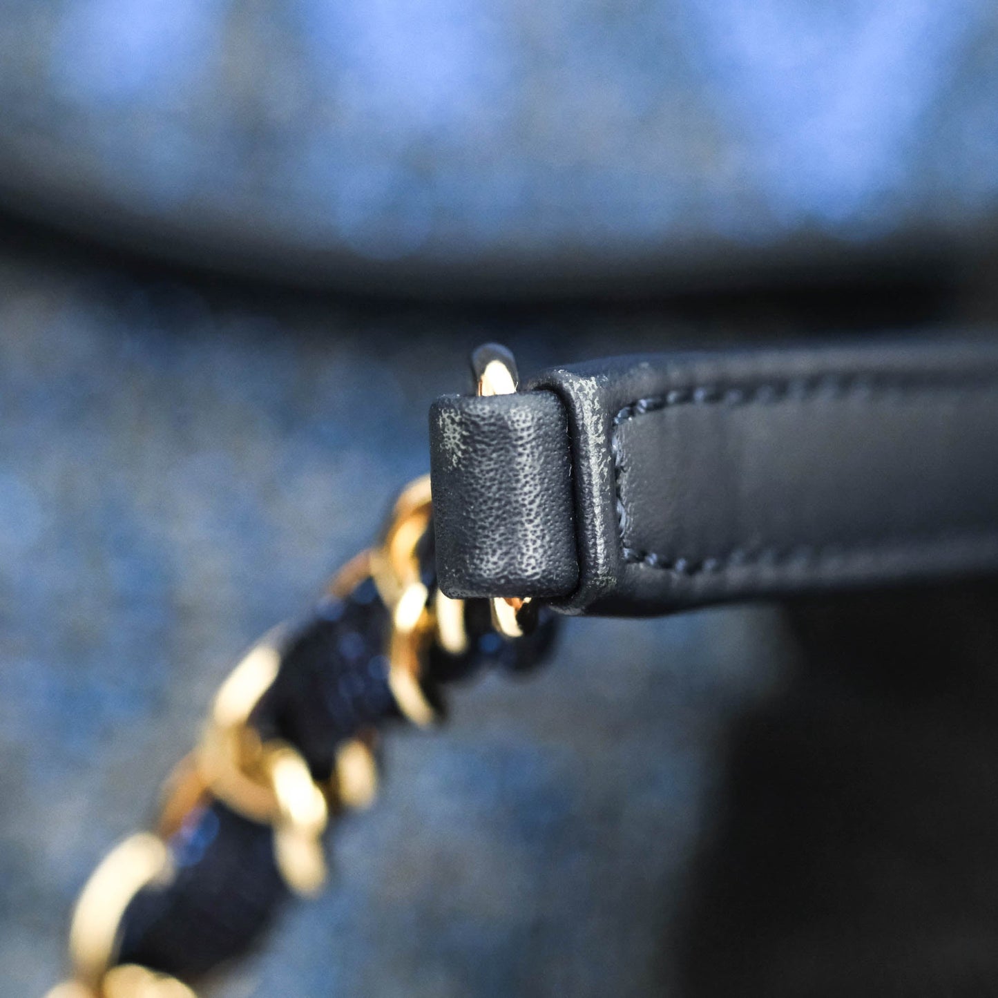 Chanel Medium Deauville Tote Navy Canvas Gold Hardware