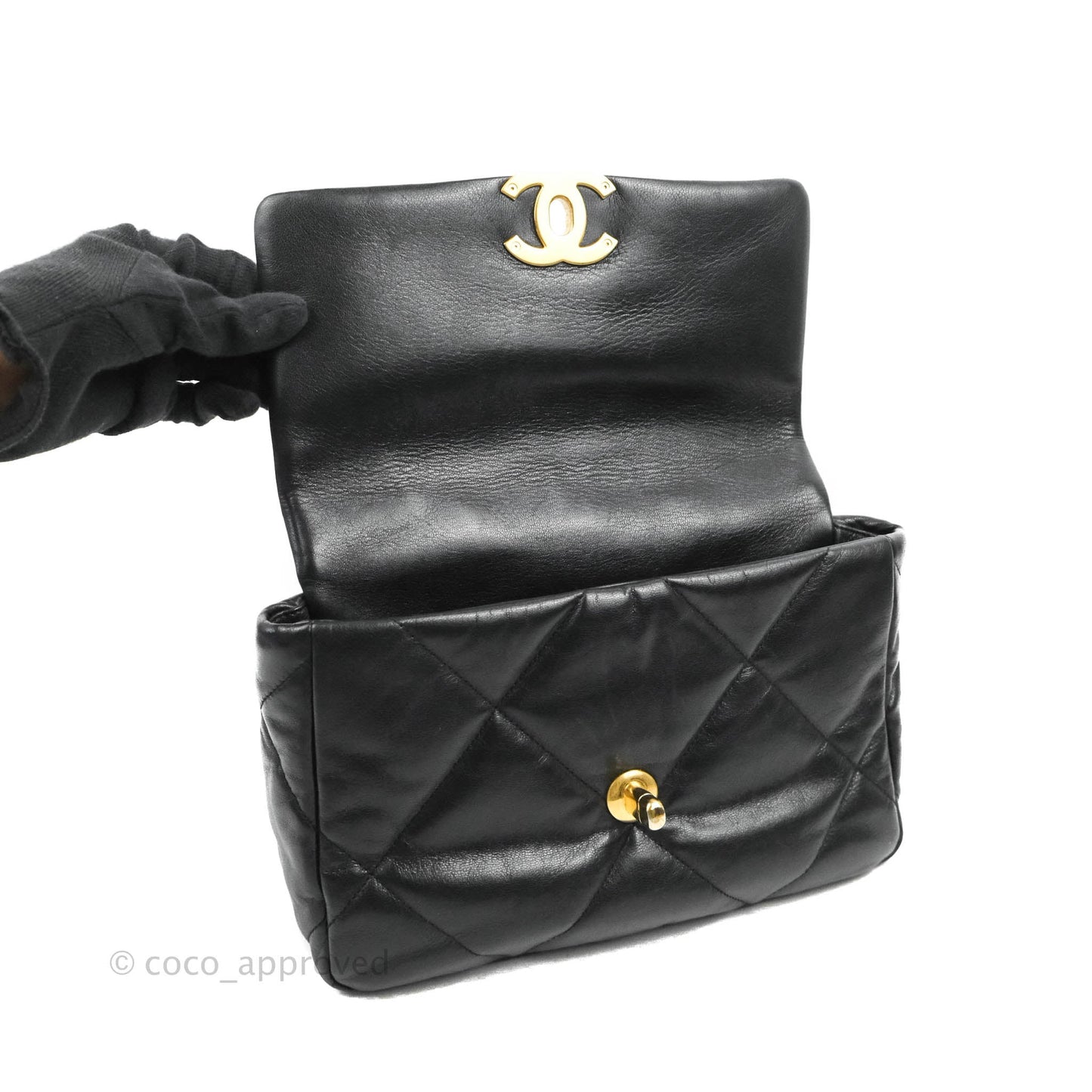 Chanel 19 Small Black Goatskin Mixed Hardware