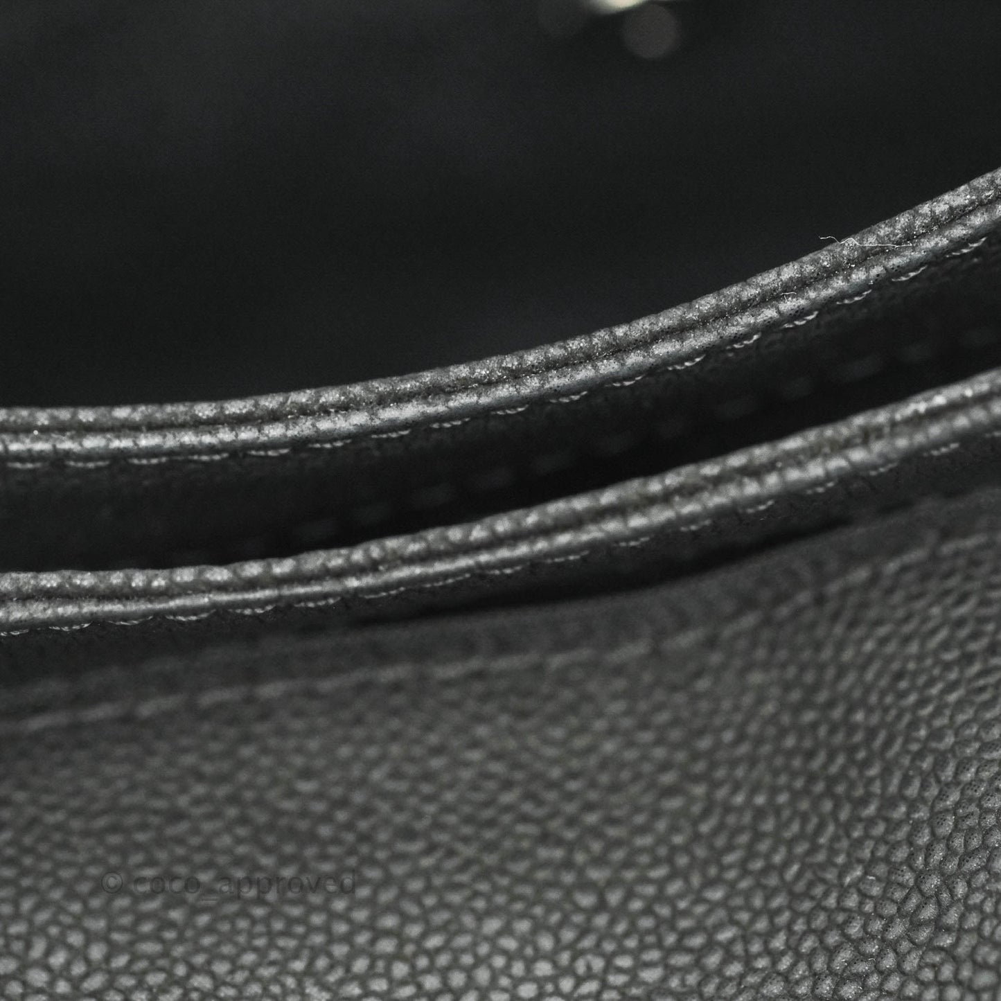 Chanel Lady Pearly Flap Bag Black Caviar Silver Hardware