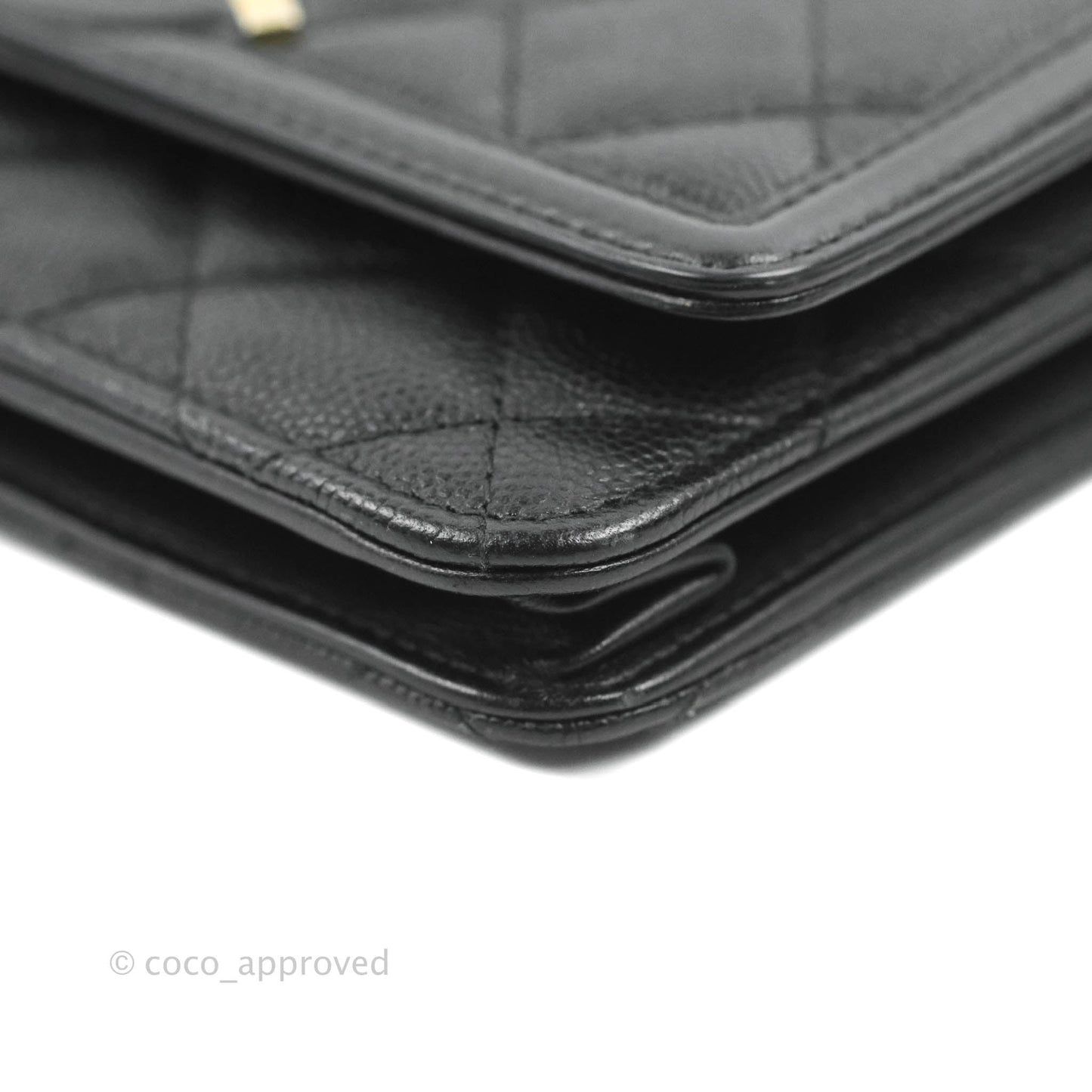 Chanel Filigree Wallet on Chain WOC Black Caviar Gold Hardware